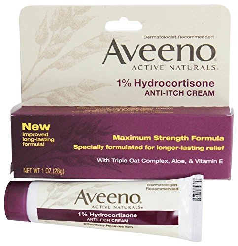 AVEENO Active Naturals 1% Hydrocortisone Anti-Itch Cream 1 oz ( Pack of 6)