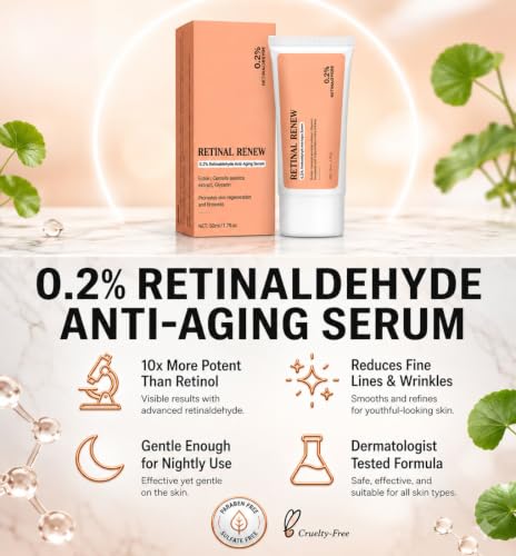 Image of Clinical 0.2% Retinaldehyde Face Serum 50ml - Fast Anti Aging Retinal Skin Booster with Ectoin & Cica - Gentle Retinol Alternative Cream Gel for Fine Lines, Dark Spots, Deep Wrinkles, Acne Scars