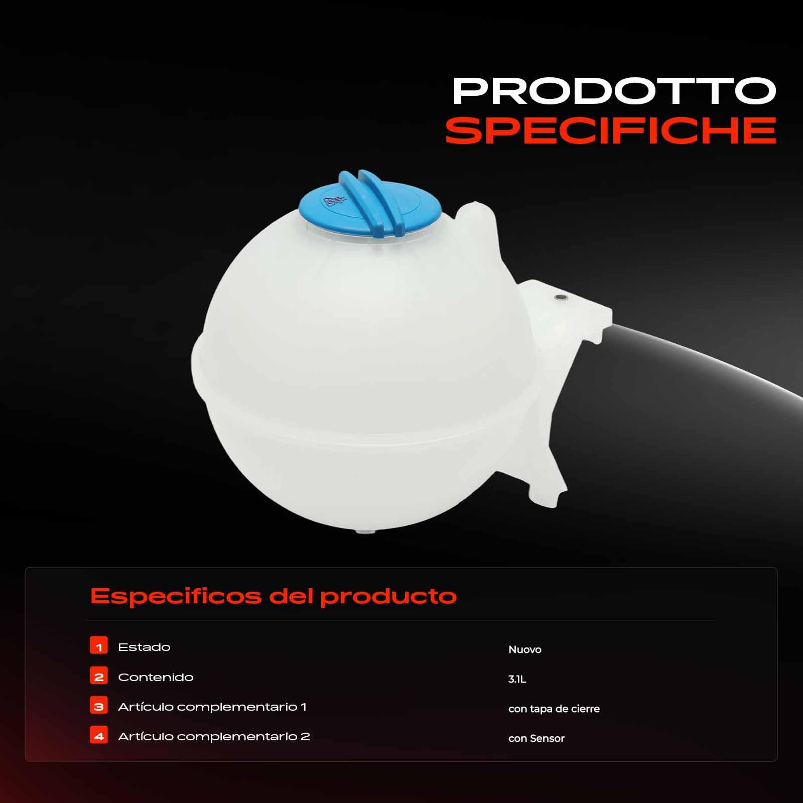 Frankberg Depósito de compensación Refrigerante Con Sensor. Compatible con Sprinter 3-T 3,5-T 4,6-T 5-T 906 C-r-a-f-t-e-r 30-35 2E 30-50 2E 2F 2006-2020 2E0121407