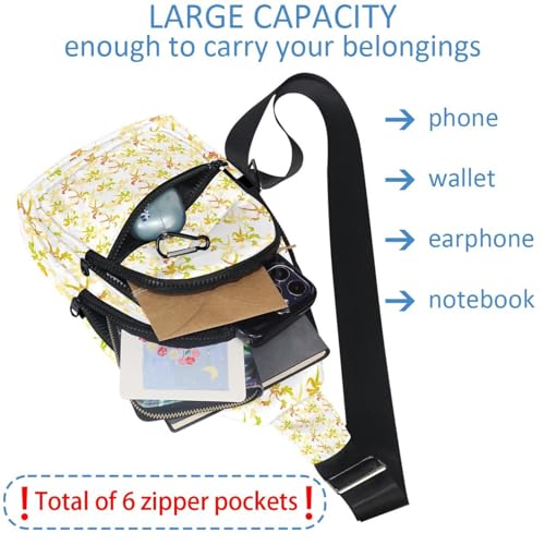 Sling bolsa unisex impermeable con patrón de animales y letras tipo mochila bandolera 6