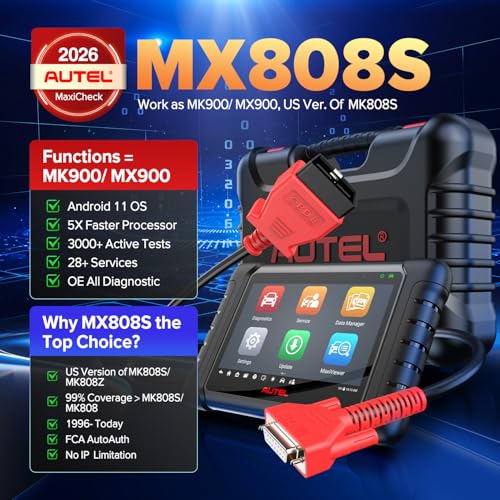 Autel MaxiCheck MX808S OBD2 Diagnostic Scan Tool, 2026 Bidirectional Scanner 3000+ Active Test 11OS as MK900 MK900BT MX900, US Ver. of MaxiCOM MK808S MK808Z, 28+ Service, OE All Systems Scan, FCA - Image 3