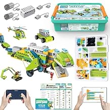 makerzoid Coding Robot Kit for Kids Ages 6+, 200+ in 1 APP Control Dinosaur Robot Toy, Educational Scratch Program Robotic Kit with 47 Video Courses, Toy for Boys Girls600 Blocks