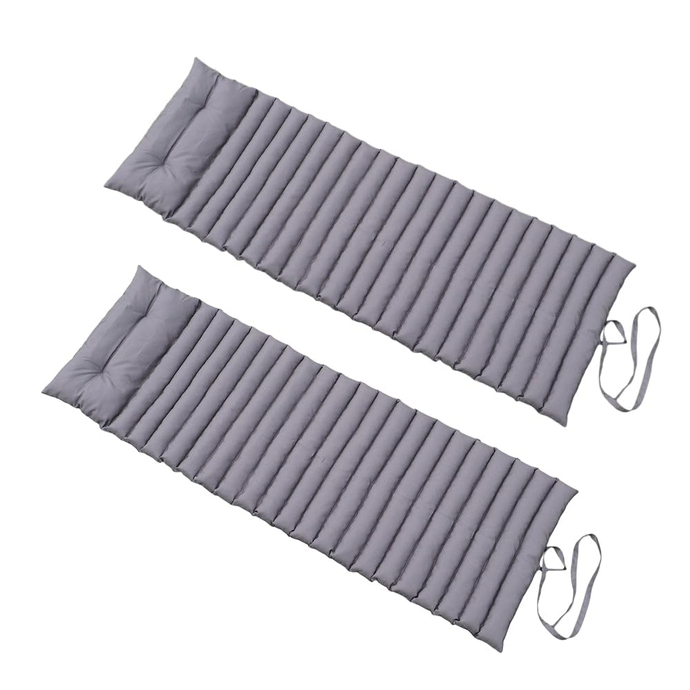 RED DECO Lot de 2 Matelas Bain de Soleil 180 cm Sormiou 2X SORMIOU Gris Anthracite Gris Anthracite