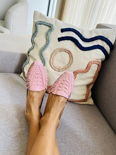 Image of Macarena Collection Leather Sandals for Women | Handmade Mexican Huarache | Woven Slip-On Shoes with Cushioned Insole | Artisan Crafted Genuine Leather