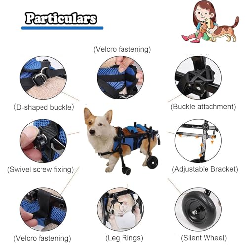 Fauteuil roulant pour chien avec attelle de jambe et support hanches réglable - 5