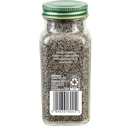Simply Organic Poppy Seed Whole, Organic, 3.38 Ounce