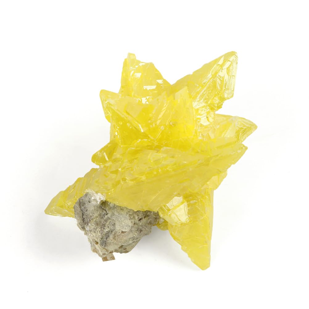 1 pezzo di campione di cristallo di zolfo naturale, cluster di cristalli di pietra grezza, roccia grezza minerale gialla per la collezione di decorazioni da scrivania per la guarigione,375~500g
