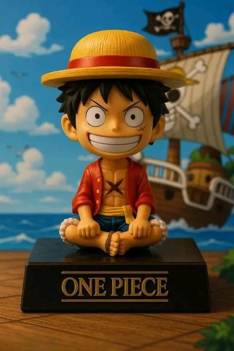 World Gift Mart Luffy Bobblehead | One Piece Anime Dashboard Toy | Car & Desk Decoration | Premium Monkey D. Luffy Shaking Head Figurine-image-43