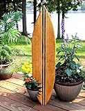 DELORM Stained Wood Surfboard Shark Bite Wall Art 40' Handmade Beach Nautical Decor(Stains 2S for Main and 4s for Middle Stripes) HXK