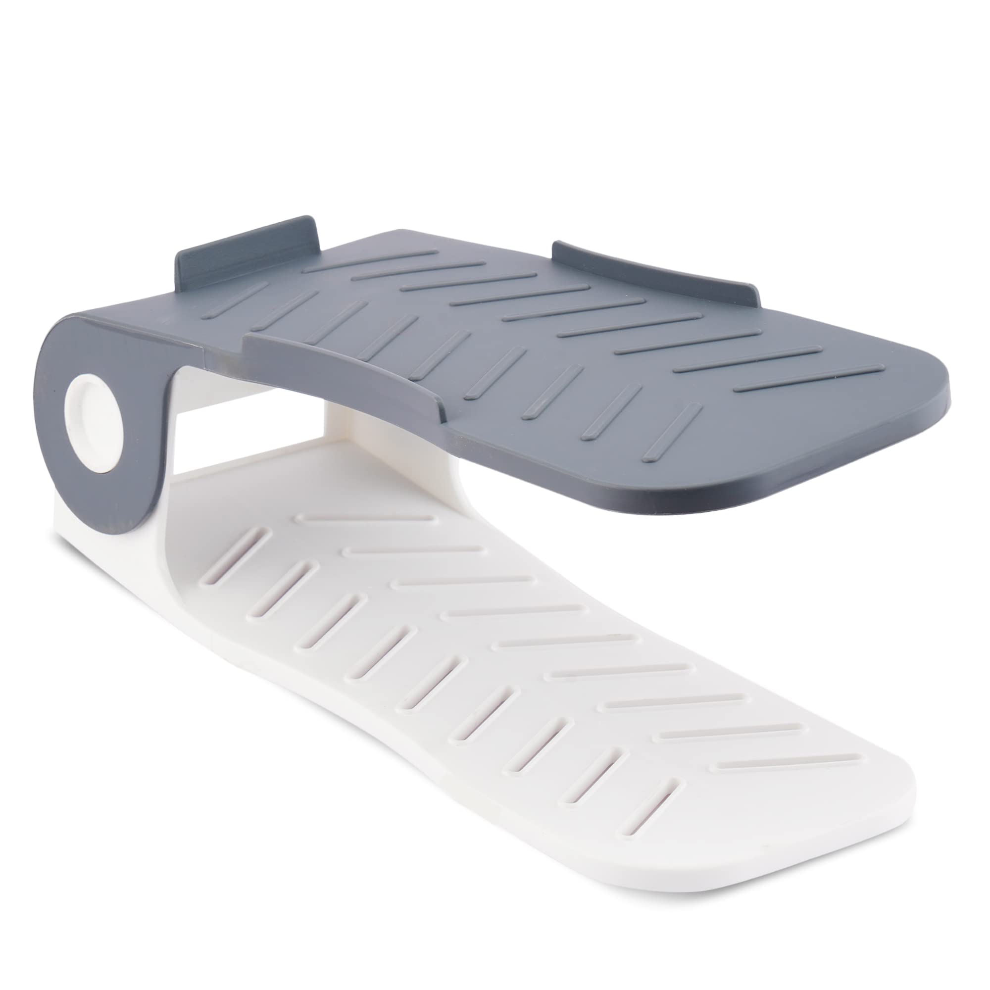 mechdel Adjustable Height Shoe Organizer / Organiser / Shoe Shelf / Rack / Space Saver – Dual Layer Plastic Shoe Stand for Home, Closet & Entryway (Grey, 12PCS)