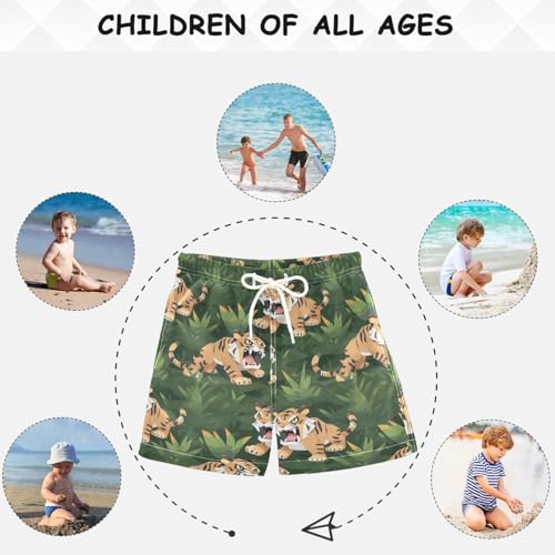 visesunny Summer Boy's Beach Shorts Saber-Toothed Tiger Meadow Quick Dry Swim Trunks Baby Boy Bathing Suit4