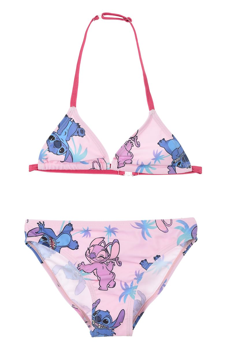 Disney Stitch Bikini para Niña, Diseño Stitch y Angel Bañador de Dos Piezas, Bañador Infantil, Tallas 6 a 12 Años