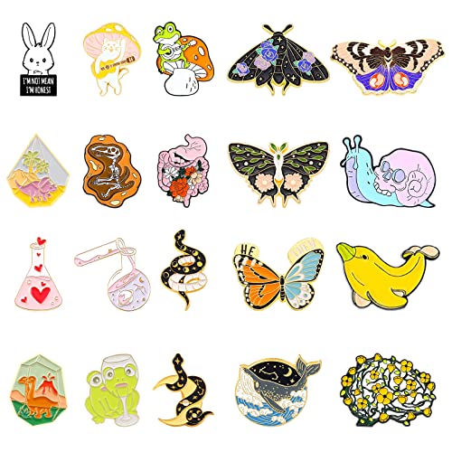 Mixed Enamel Backpack Pins Set,20 Pcs Cartoon Decoration Enamel Pins Bulk Cute Random Style Backpack Pins For Hat Bags Clothes Caps (20 Pcs) #TOP1