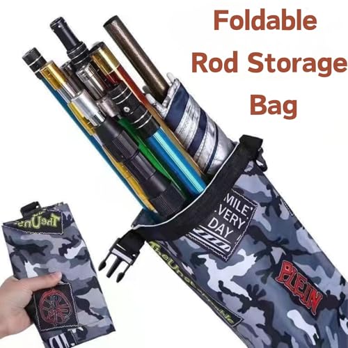 Ringballpaka Rod Storage Cover,Fishing Rod Sleeve,Beach Umbrella Storage,Kite Bag,Canvas Bag,Golf Umbrella Cover,Waterproof Multi-Functional Case (Blue-51 inches)