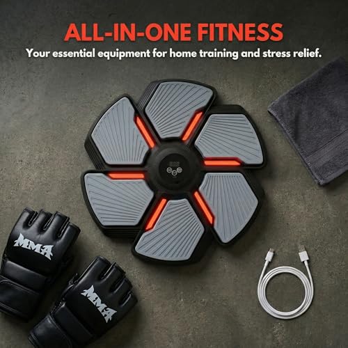 Image of Music Boxing Machine, Smart Bluetooth Punching Trainer Wall Mounted with Boxing Gloves, LED Electronic Boxing Target for Adults, 9 Modes & 9 Speeds Music Punching Machine for Home Gym Workout