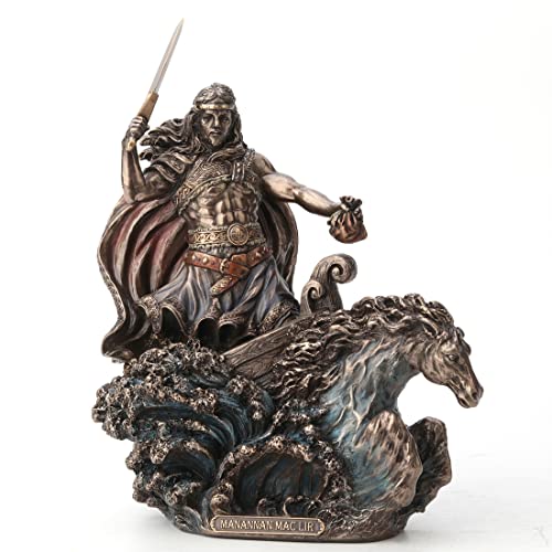 Figura de Manannan Mac Lir en resina acabado bronce 9.5 pulg