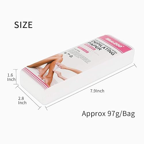 Miniatura 8 de BlueZOO Paquete de 100 tiras de cera profesionales no tejidas para salón de belleza, papel depilatorio respetuoso con la piel para depilación facial