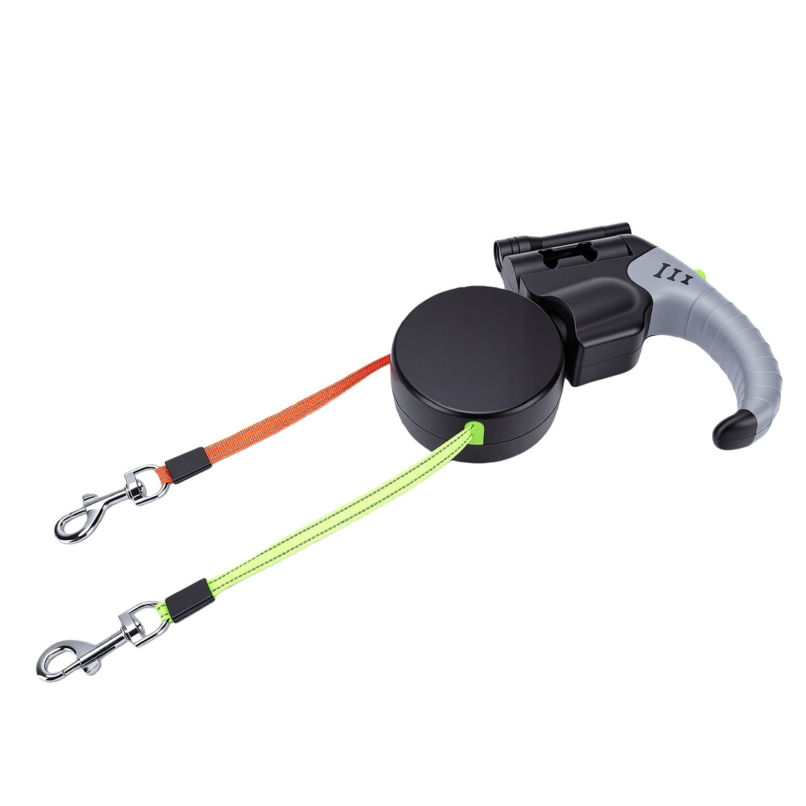 Generic Guinzaglio Doppio per Cani Antigroviglio a 360° con Luce LED e Supporto per Sacchetto dei Rifiuti Perfetto per le Passeggiate Serali per Cani Attivi (3 metri / 9,8 piedi)