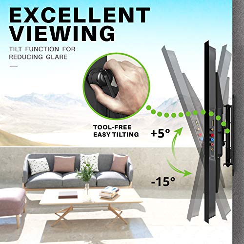 Usx Mount Full Range Indoor Outdoor Tv Mount Up To 132Lbs Full Motion Weatherproof Tv Wall Mount For 47-84 Inch Tvs Swivel Articulating thumb #3