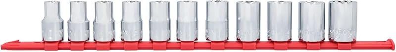 Jogo de Soquetes Métricos CRAFTSMAN com Encaixe de 12,7 mm (1/2 pol.), 12 Pontas, 11 Peças CMMT12047