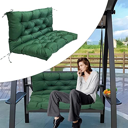Gvqng 5" di Spessore Impermeabile Cuscino per Altalena per Portico, Sostituzione 2/3 Posti Cuscini per Altalena da Esterno con Supporto per La Schiena, Cuscino per Altalena,Verde,150cm