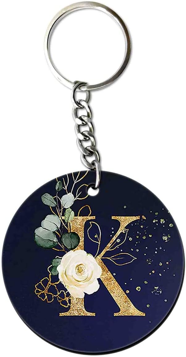 Printed Keyring Key chain for Bag Wallet Purse Bike Car Cycle Lock Key House Keys Alphabet Letter Keychain AtoZ