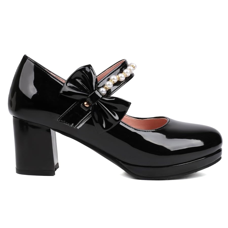 Amazon.com: Mary Jane High Heels Platform Chunky Kawaii