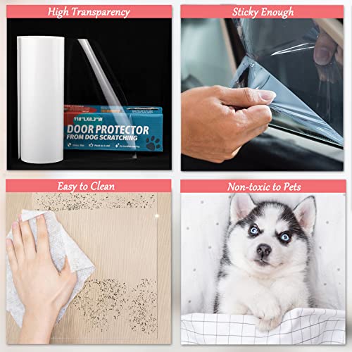 Door Protector From Dog Scratching, Clear Vinyl Dog Scratch Door Protector Heavy Duty Anti Claw Shield Guard For Wall Window Furniture #TOP3