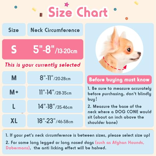 Image of Inflatable Dog Pillow Cone Collar After Surgery, Donut Soft Neck Cone for Chihuahua Pomeranian Small Dogs, etc, Recovery E Collar to Stop Licking Pink