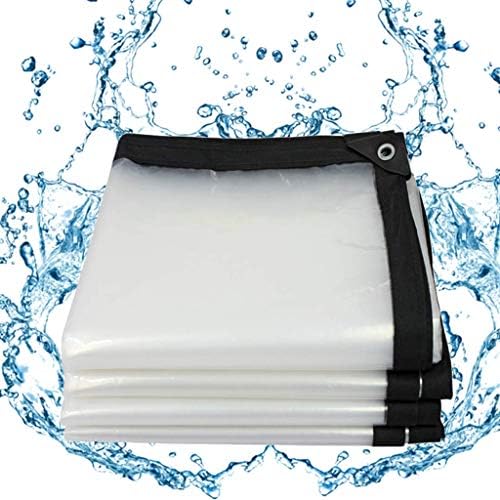 BAOFI Tarps Heavy Duty Waterproof, Clear Transparent Tarp Cover Waterproof Insulation Outdoor Poly Tarpaulin with Grommets for Camping/Dog Kennel/Roof/Canopy/Truck,6x6Feet/2x2m