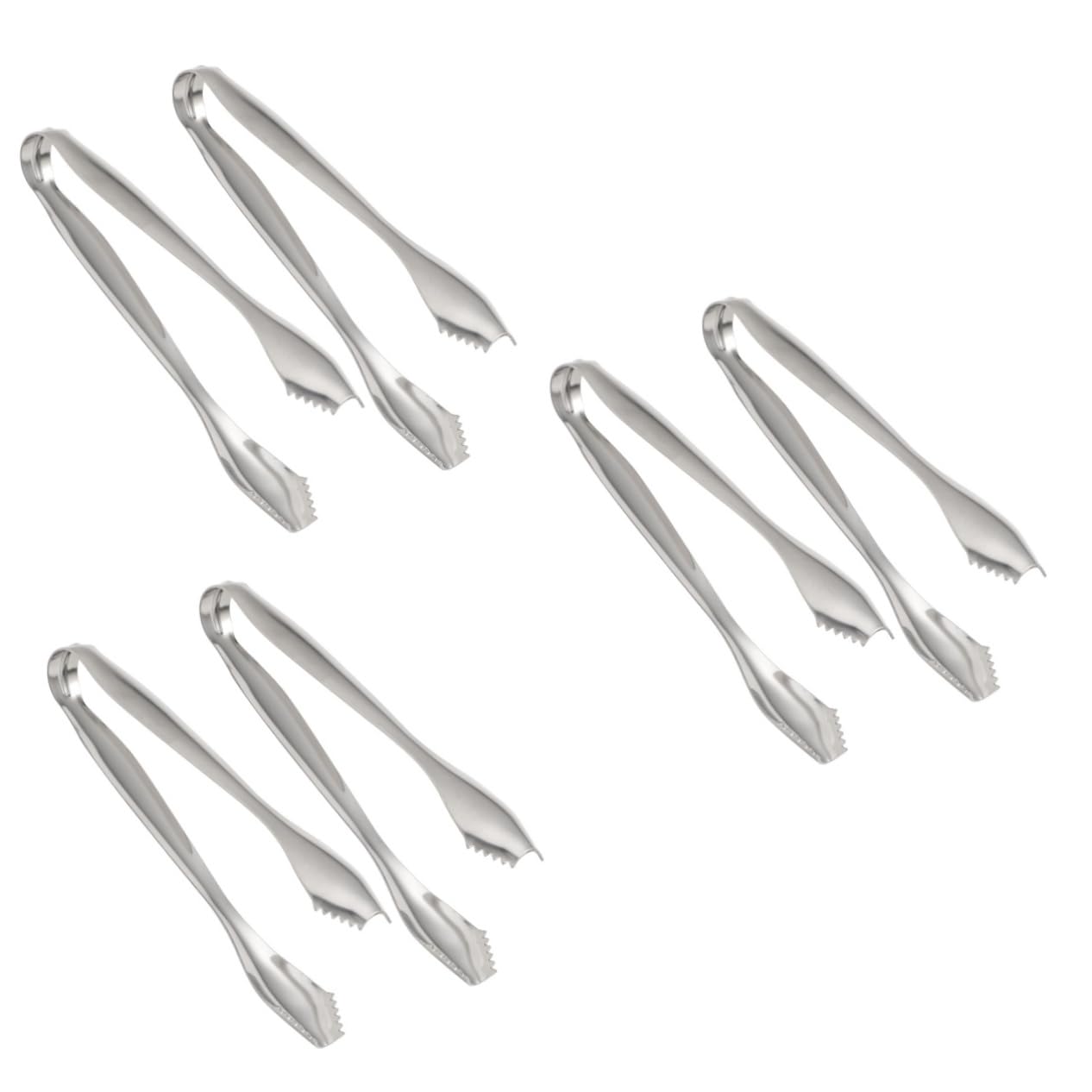 PRETYZOOM 6pezzi Pinze Per Ghiaccio Acciaio Inossidabile Utensili Da Cucina Per Servire Zollette Di Zucchero Cubetti Di Ghiaccio e Snack Feste Matrimonio o Buffet