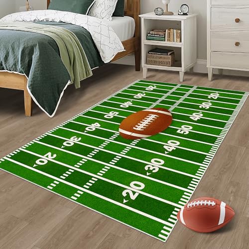 Tapete campo de fútbol para habitación infantil 3x5 miniatura 1