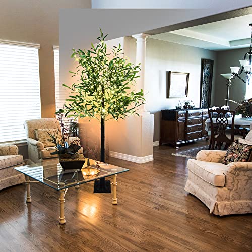 Lkgood Artificial Lighted Olive Tree 6Ft Tall Faux Silk Light Up Plant Trees(With Switch Button) For Home Office Decor Indoor With 300 Warm White Fairy Lights And Lifelike Leaves… #TOP3