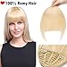 Produktbild Clip in Pony 100% Remy Echthaar Fringe One Piece Haarteil Extension Verlängerung Tempel Bang natürliche glatt Hellblond#613 Pony-25 g