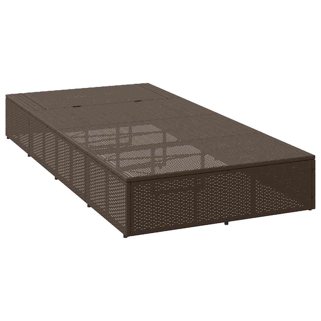 Tumbona flotante marrón de poliratán, respaldo ajustable con 3 posiciones, marco de acero pulverizado, muebles de jardín resistentes a la intemperie