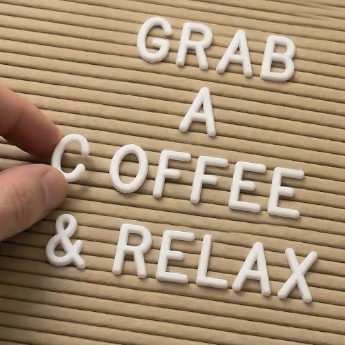 Image of Rustic Cappuccino Felt Letter Board 10x10 Inch with Stand and Wood Frame | 336 letters, numbers and symbols; changeable message board with wall mount for home notes, welcome messages and reminders