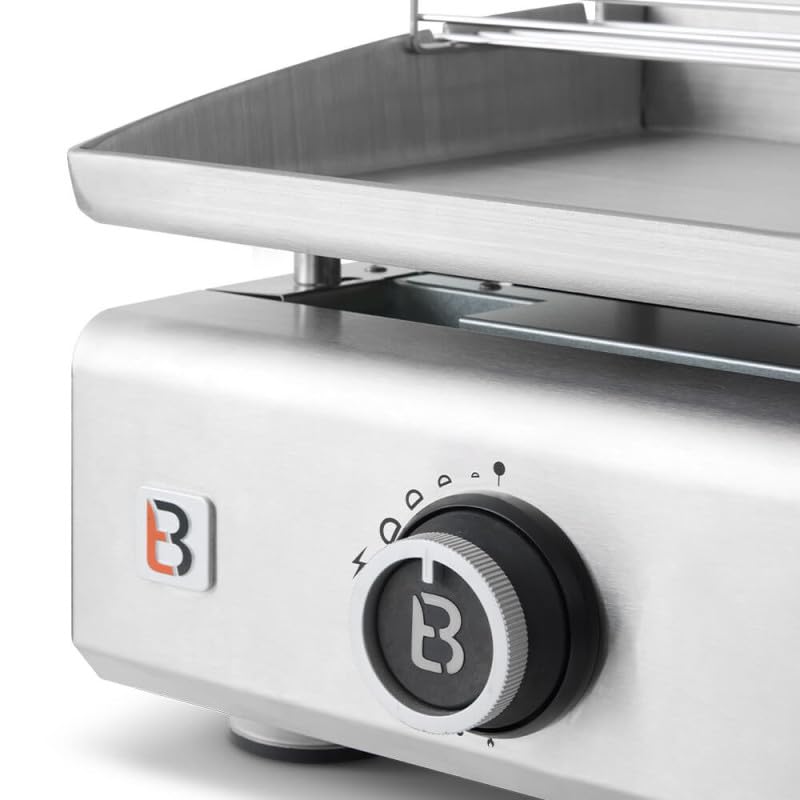 BRASERO BY FAVEX Plancha gaz inox 2 feux plaque inox 5 mm 5,3 kW 52 x 34 cm