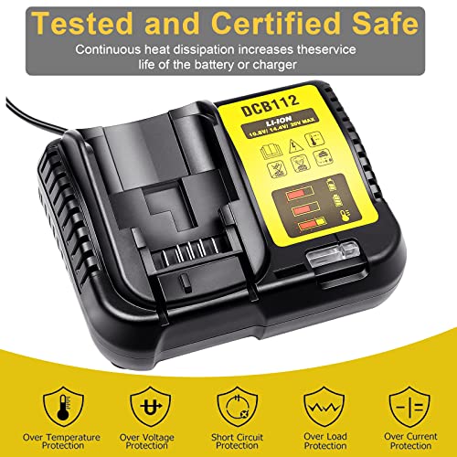 Laipuduo Dcb112 Battery Charger For Dewalt 12V-20Volt Max Lithium-Ion Compatible With Dcb112 Dcb115 Dcb118 Dcb102Bp Dcb107 Battery Charger #TOP4