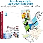 HP Printer Paper 8.5x11 Premium 32 lb 1 Ream 500 Sheets 100 Bright Made in USA FSC Certified Copy Paper HP Compatible 113100R