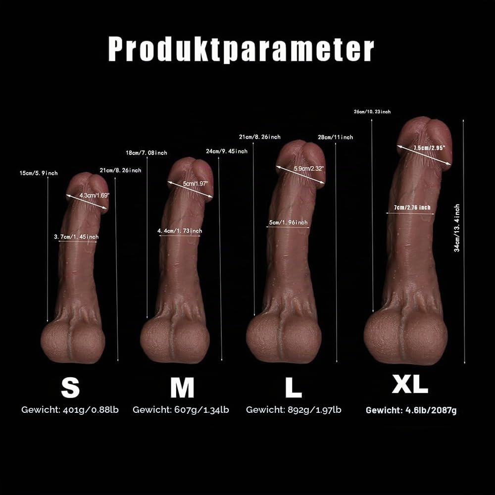 Kuaecr Extra Langer Flexibel Silikon Realistischer Riesendildo Analdildo Weichen Monster Dildo mit Echten Venen Hoden Starkem Saugnapf Perfekter Big Penis Erotisch Sexspielzeug für Frauen Männer(L)