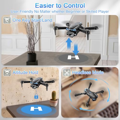 drone with camera 1080p hd fpv foldable drone for adults kids one-key take offlanding 3d flips altitude hold speed adjustment headless mode 2 batteries toys gifts for boys girls
