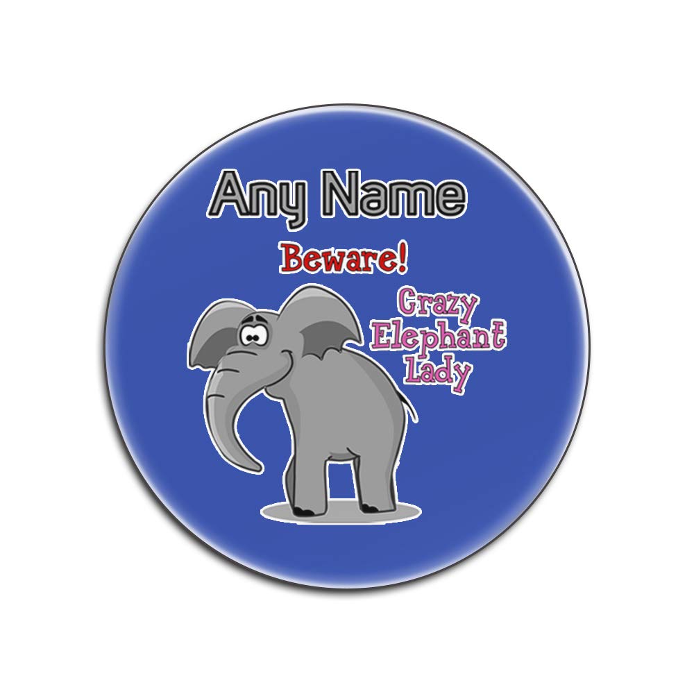Sous-verres Crazy Elephant Lady blancs bleus ronds et brillants pour table basse