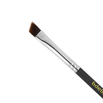 Bdellium Tools Professional Makeup Brush - Maestro Series 763 Angled Brow - With Soft Synthetic Fibers, For Defining Eyebrows (Black, 1pc)