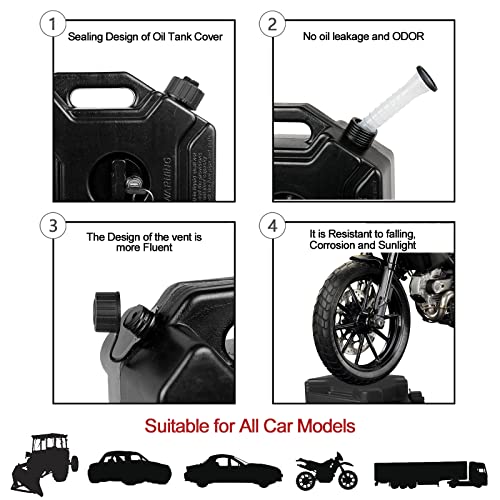 0.8 Gallon Black Gas Can With Lock & Key, 3L Fuel Oil Petrol Storage Cans Emergency Backup Tank With Mounting Bracket For Car Motorcycle Utv Suv Atv Off Road #TOP4