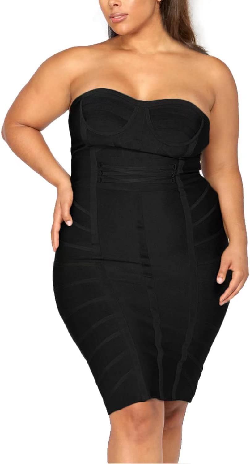 Hybrid & Company Womens Elegance Stretch Chic Bandage Dress - Image 3