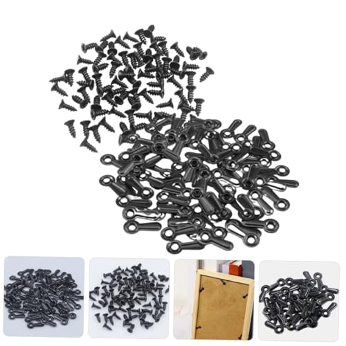 Image of 100pcs Picture Frame Hardware Clips with Screws Versatile Photo Frame Backing Fasteners for Wall Hanging Suitable for Pictures Artworks and Home Decor