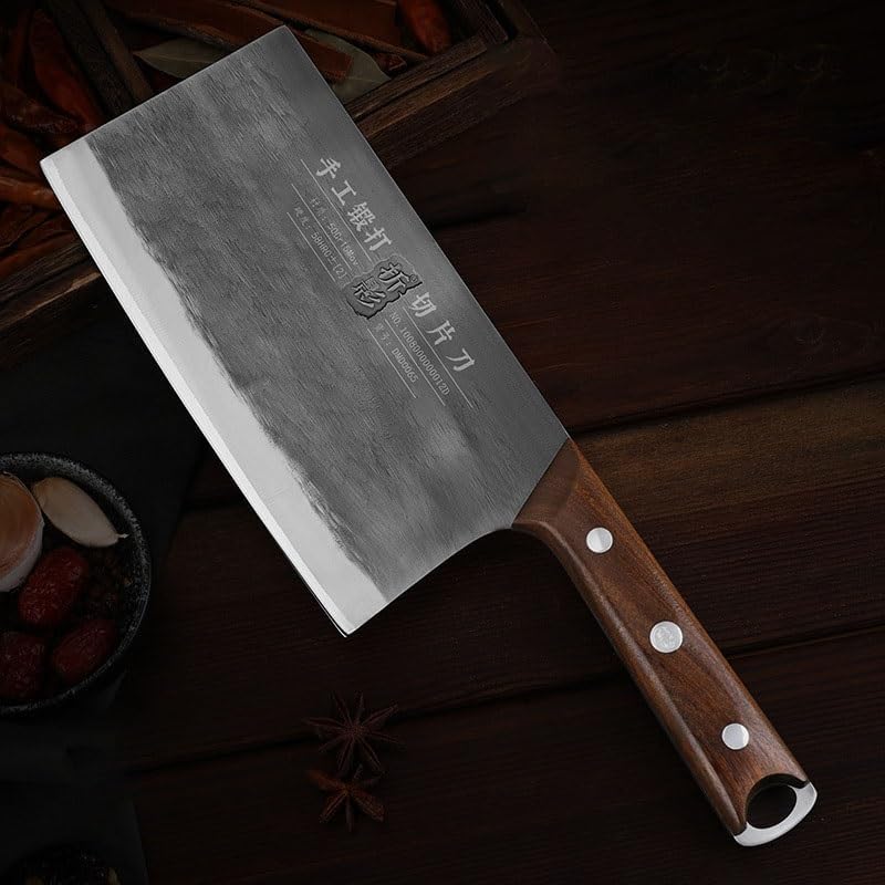 Meat Cleaver,Cleaver Knife 8 Inch Chinese Chef Knife Cleaver Slicing Handmade Forged Longquan Kitchen Knives For Cutting Vegetables And Meat Cooking Tools, LAMAJIGA5844