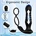 6.0 inches Watertight Decrease Fatigue Massagers Kit with Various Frequency for Man (Black), Rechargeable Waterproof Cordless Body Prostrate Massager with 10 Modes for Men Relax Massaging -bdt3