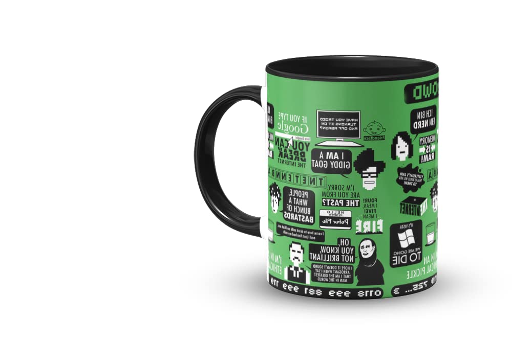 The Desi Monk The IT Crowd Inside Black Mug with Print | Netflix and Chill Coffee Mug | Tv Series Printed Coffee Mug for Friends | 330 ml, Microwave & Dishwasher Safe| CM-419