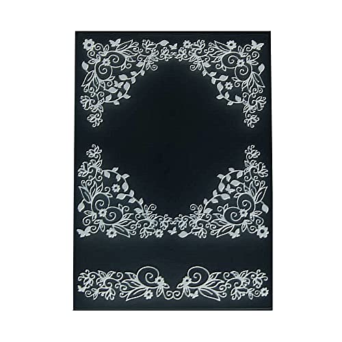 Plastic Embossing Folder (4-1/8''x5-13/16''|Vine Frame Pattern) Paper Crafts Plastic Textured Impressions for Card Making Scrapbooking